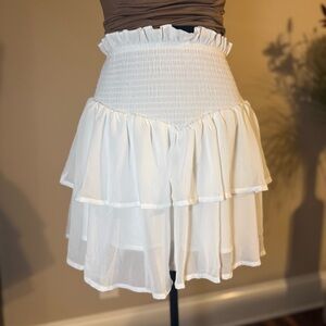 SHEIN White Layered A-Line Skirt